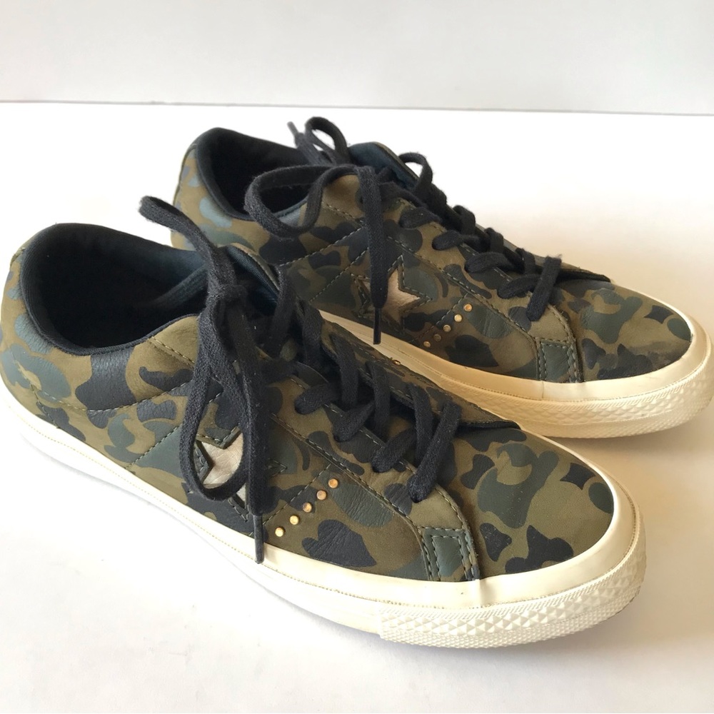 Converse All Star Chuck Taylor Camo Leather Unisex Sneakers Men’s 5 Women’s 7
